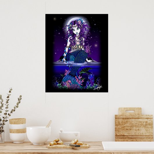 "Uxia" Midnight Mermaid Poster (Küche)
