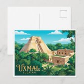 Uxmal Muna Mexiko Postkarte (Vorne/Hinten)