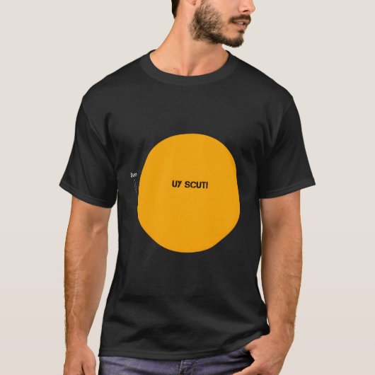 Uy Scuti im Vergleich zur Sonne T-Shirt (Vorderseite)