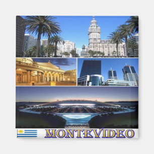 UY - Uruguay - Montevideo Mosaic Collage Magnet