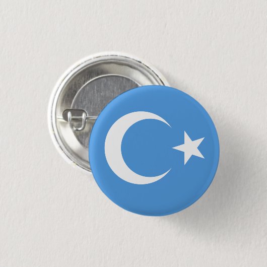 Uyghur/Ostturkestan-Flagge Button (Vorne & Hinten)