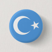Uyghur/Ostturkestan-Flagge Button (Vorderseite)