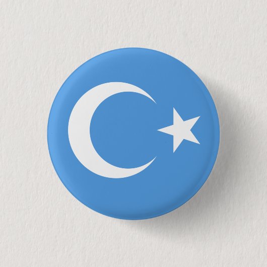 Uyghur/Ostturkestan-Flagge Button (Vorderseite)