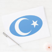 Uyghur/Ostturkestan-Flagge Ovaler Aufkleber (Umschlag)