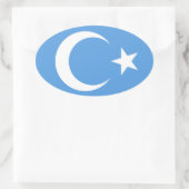 Uyghur/Ostturkestan-Flagge Ovaler Aufkleber (Tasche)