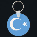 Uyghur/Ostturkestan-Flagge Schlüsselanhänger<br><div class="desc">Die Uiguren, alternativ Uiguren, Uiguren oder Uiguren genannt, sind eine turkische Volksgruppe, die aus der Region Zentral- und Ostasien stammt und kulturell mit ihr verbunden ist. Die Uiguren werden als Eingeborene der Autonomen Region Xinjiang Uyghur in der nordwestlichen China anerkannt. Sie gelten als eine der 55 offiziell anerkannten ethnischen Minderheiten...</div>