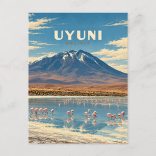 Uyuni Bolivien Vintage-Reise Kunst Postkarte