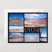 Uyuni mehrfache Bildcollage schwarzer Text Postkar Postkarte (Vorne/Hinten)