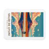 Uyuni Salt Flat Bolivien Motorrad fahren Magnet (Horizontal)