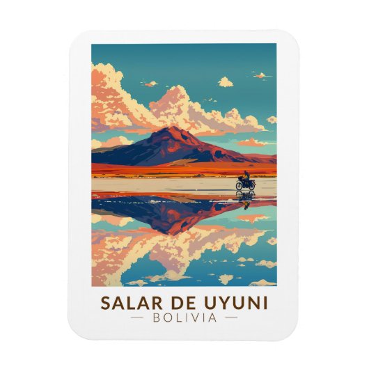 Uyuni Salt Flat Bolivien Motorrad fahren Magnet (Vertikal)