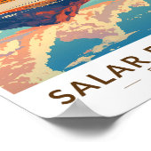 Uyuni Salt Flat Bolivien Motorrad fahren Poster (Ecke)