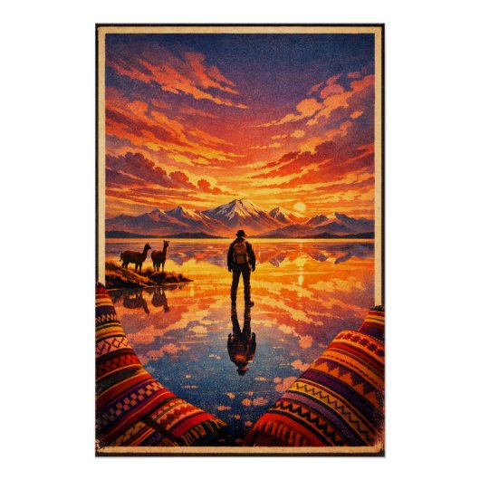 Uyuni Salt Flats in Bolivia Poster (Vorderseite)