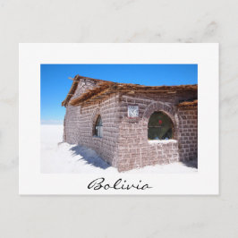 Uyuni Salzhotel Bolivien weiße Postkarte