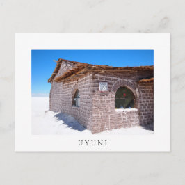 Uyuni Salzhotel, weiße Postkarte