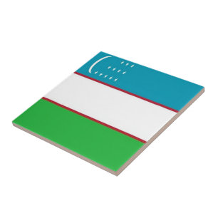 UZ001 UZBEKI FLAG, Usbekistan, Asien Fliese