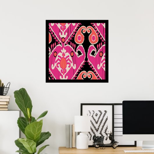 Uzbek Ikat Art Poster (Heimbüro)