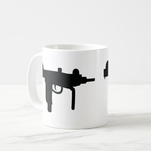 Uzi Gewehr-Waffenikone Kaffeetasse (Vorderseite Links)