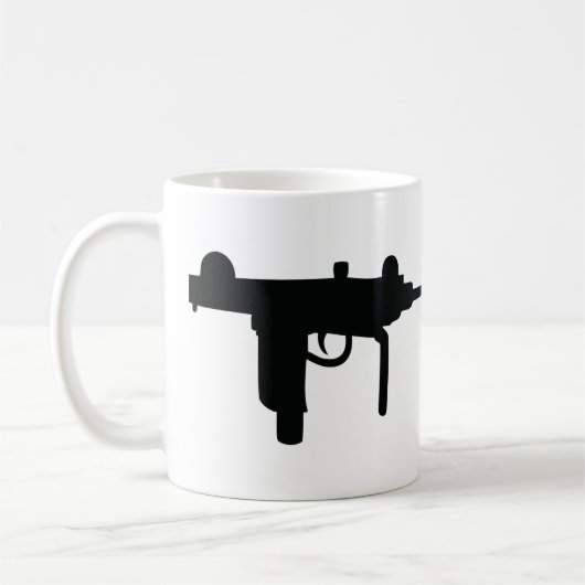 Uzi Gewehr-Waffenikone Kaffeetasse (Links)
