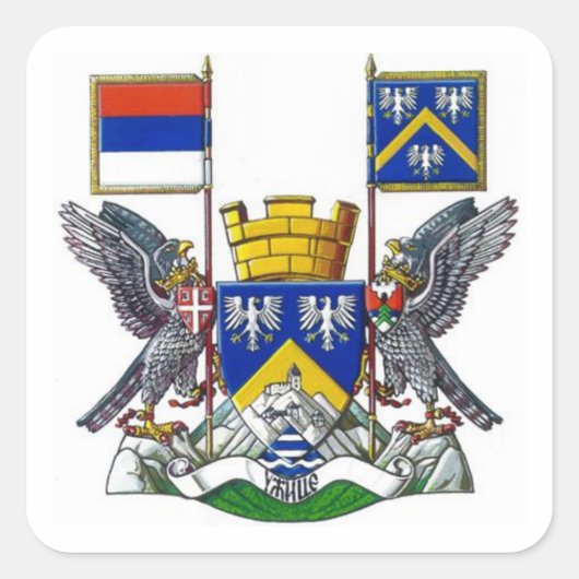 Užice Quadratischer Aufkleber (Vorderseite)