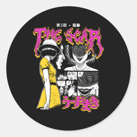 Uzumaki Colorful Scar Runder Aufkleber (Vorderseite)