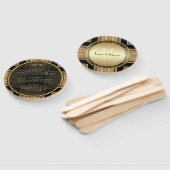 V1 Art Deco Gold Round Wedding Menu Karte Fächer (Non-assembled)