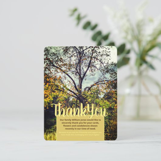 V1 Herbstfarben Tree Danke Karte (Stehend Vorderseite)