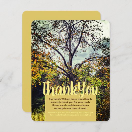 V1 Herbstfarben Tree Danke Karte (Vorne/Hinten)