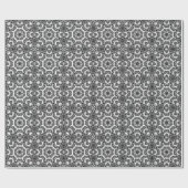 v1. Schwarz-weiß Geometrisches Web-Star-Giftpackpa Geschenkpapier (Flach)