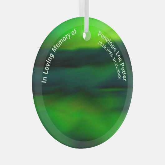 V2 Memorial Suncatcher für grüne Nordlichter Ornament Aus Glas (Vorderseite Rechts)