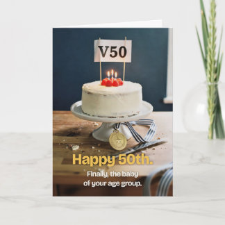 V50 Torte Lustige 50. Geburtstagskarte für einen L Karte