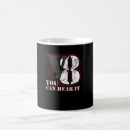 V8 Engine Shirt Auto Displacement You Can Hear It Kaffeetasse (Mittel)