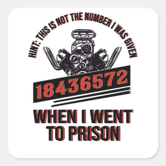 V8 Motor Lüfterwagenpistole mit 8 Zylinder Mechani Quadratischer Aufkleber (Vorderseite)