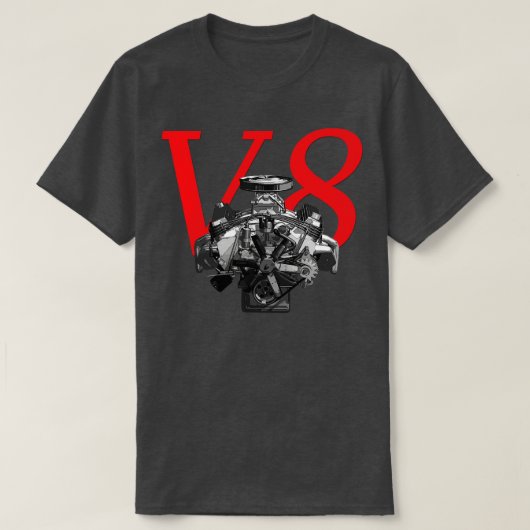 V8 Motor Muskel Big Block T-Shirt (Design vorne)