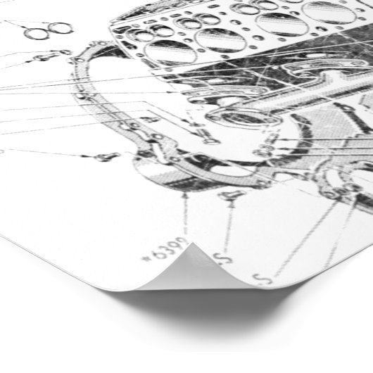 V8 Motor Poster (Ecke)