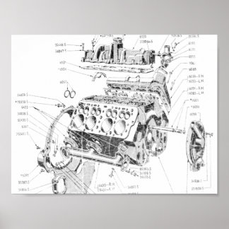 V8 Motor Poster