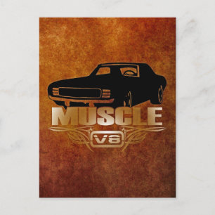 V8-Muskelauto Postkarte