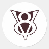 V8 Symbol Runder Aufkleber (Vorderseite)