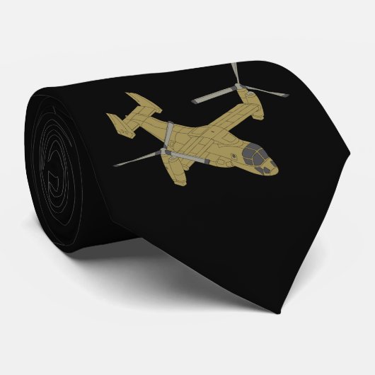 V-22 Osprey Flugzeug Art Design Krawatte (Gerollt)