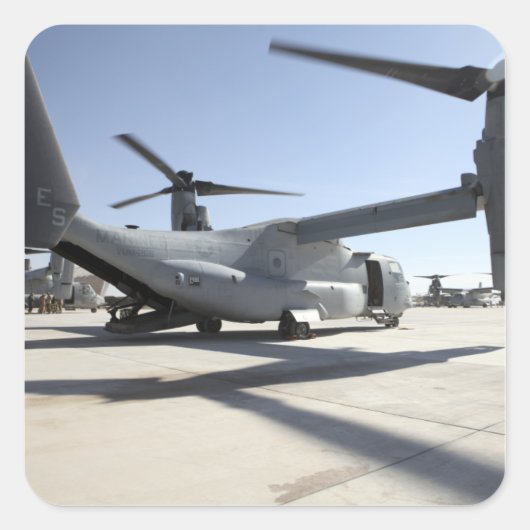 V-22 Osprey Tiltrotor Flugzeug 2 Quadratischer Aufkleber (Vorderseite)