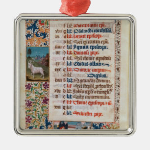 V.25-3 Fol.12v der Monat Dezember Silbernes Ornament