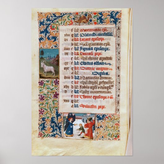 V.25-3 Fol.12v The Month of December Poster (Vorne)