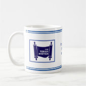 V.2 ADON OLAM, SHABBAT IST HIER, NAVY & WHITE KAFFEETASSE (Links)