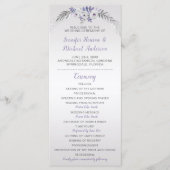 V#2 Lila-Graue-Silberblume-Hochzeitsprogramm Programm (Vorderseite)