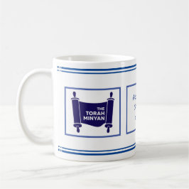 V.4 ADON OLAM, SHABBAT IST HIER! NAVY & WHITE KAFFEETASSE