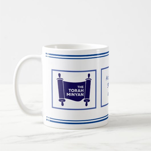 V.4 ADON OLAM, SHABBAT IST HIER! NAVY & WHITE KAFFEETASSE (Links)
