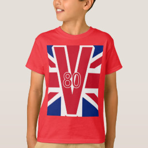 V 80 mit Union Jack Background VE Day T-Shirt
