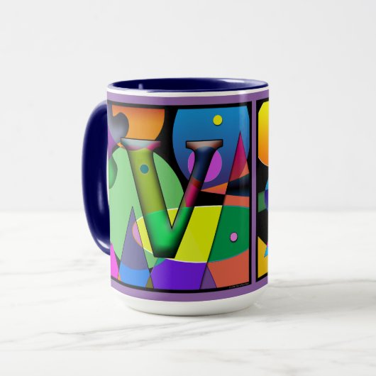 "V" & "A" Mit Monogramm Kaffeemaschine Tasse (Vorderseite Links)