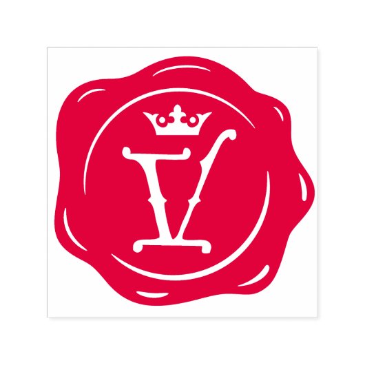 V - Anfangsbuchstabe des Siegels der antiken Wax G Permastempel (Design)