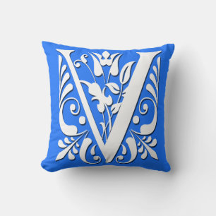 V Anfangsbuchstabe Monogramm - Kissen