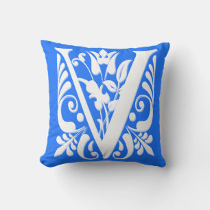 V Anfangsbuchstabe Monogramm - Kissen